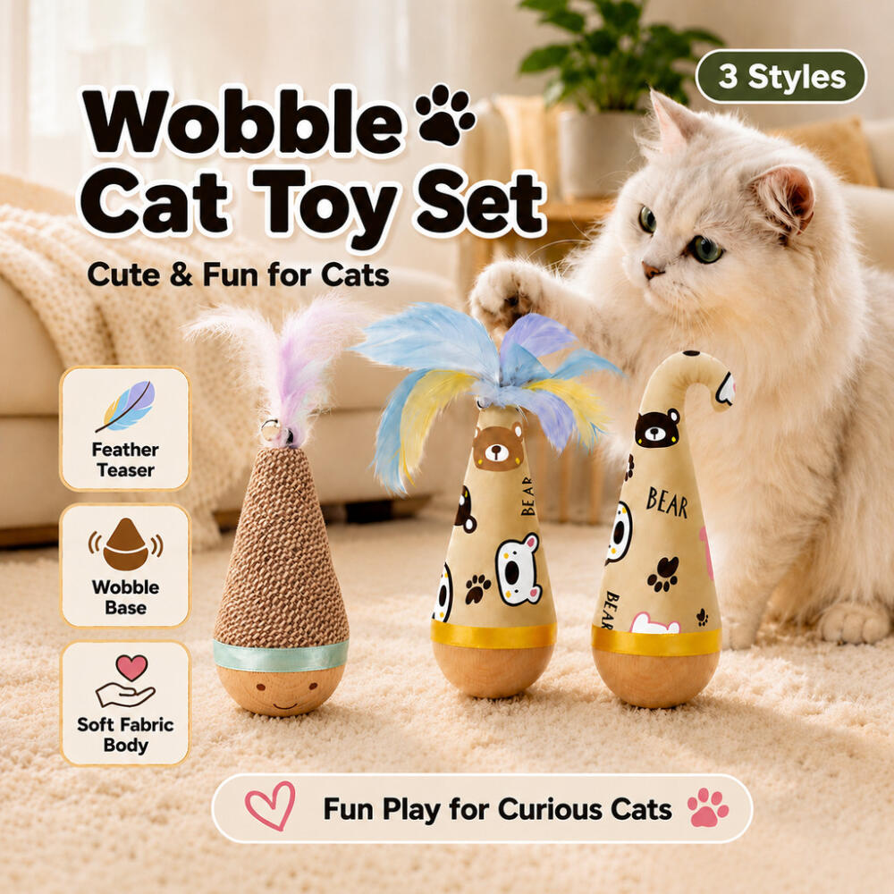 Snuffle Mat For Dogs - Interactive Wobble Cat Toy Natural Wooden