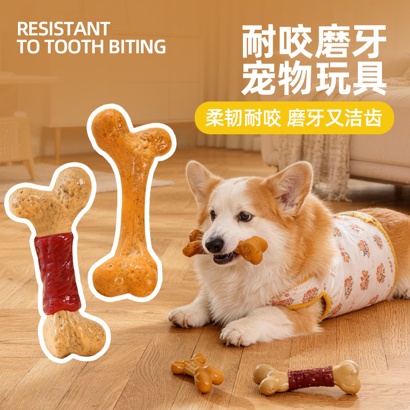 Dog ToyTPRDurable chew-resista - Teeth Cleaning Dog Chew Bone recension och pris